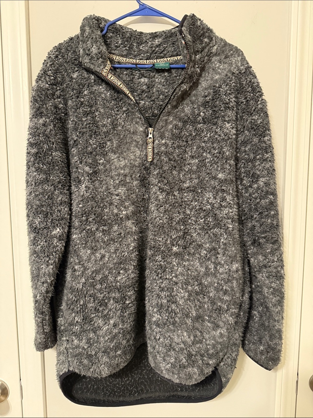 Cozy Gray pullover- Women's Plush Half-Zip